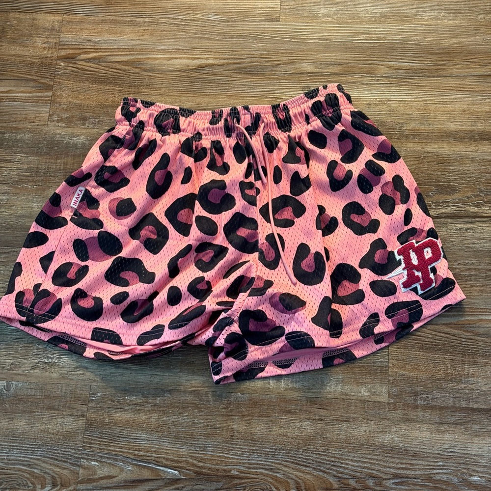 Pink Leopard Inaka Power Mesh Shorts